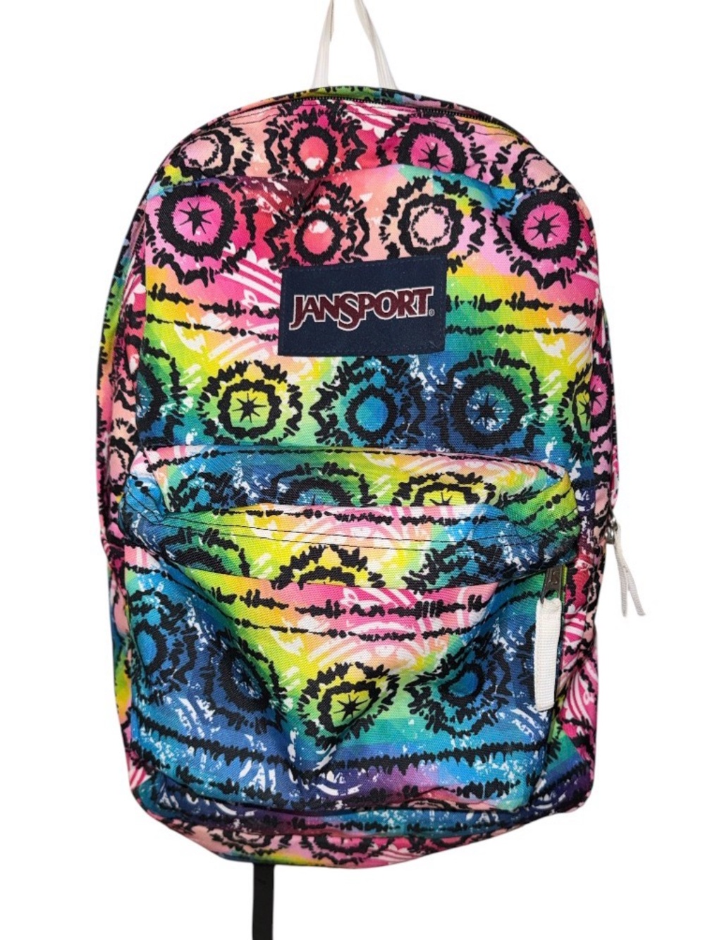 JanSport SuperBreak Backpack – Retired Tie‑Dye Kaleidoscope Floral Print